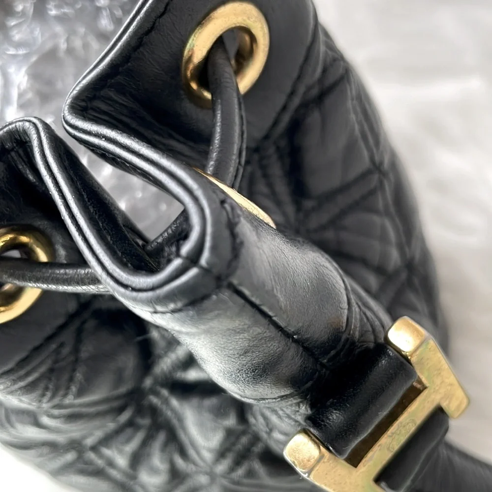 MCM‎ Black Quilted Leather Bucket Bag